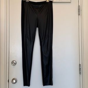 BCBG MAXAZRIA Women's Black Leather Legging